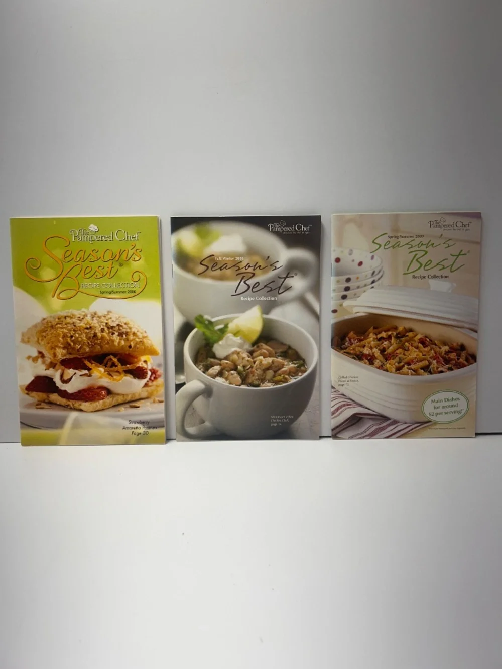 Pampered Chef Season's Best Recipe Collection Lot 16 Booklets Sleeve Box & More